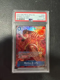 PSA 10 GEM MT 2023 One Piece OP02 EN Monkey D. Luffy Alternate Art #062 - Image 1
