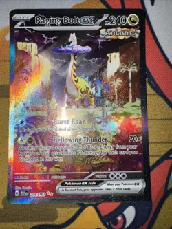 Pokemon TCG Raging Bolt EX Scarlet & Violet Temporal Forces Holo Card 208/162 NM - Image 1