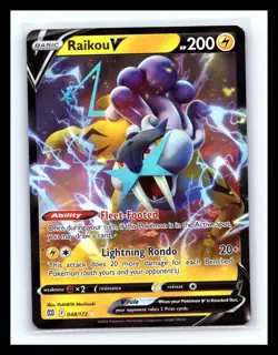 💥 Raikou V Pokemon 048/172 Brilliant Stars Ultra Rare English Holo 2022 - Image 1