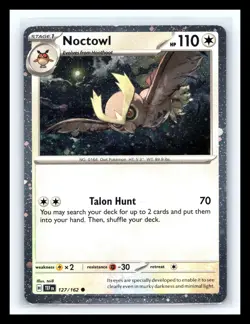 💥 Noctowl - 127/162 - Pokemon 2024 Temporal Forces Cosmos Holo - Image 1