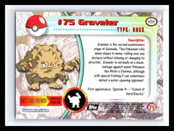 💥 GRAVELER 1999 Topps Pokemon TV Non Holo Animation 2nd Series Black Logo # 75 - Image 2