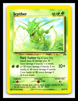 💥 Scyther 46/75 Pokemon Neo Discovery Unlimited Non Holo Vintage - Image 1