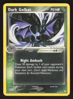 2004 TEAM ROCKET RETURNS DARK GOLBAT 34/109 MINT UNCOMMON POKEMON - Image 1