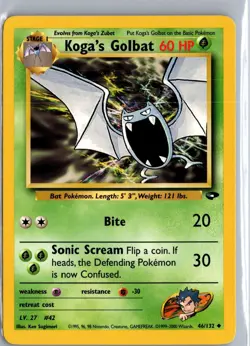 Koga's Golbat 46/132 Uncommon Gym Challenge Pokemon Unlimited Near Mint - Image 1