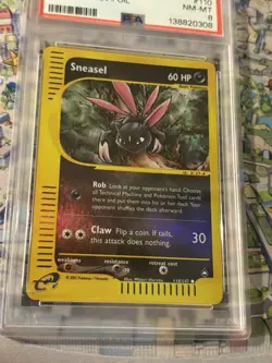 2003 Pokemon Aquapolis Sneasel Reverse Holo #110 PSA 8 NM-MT🔥 Cert# 138820308 - Image 3