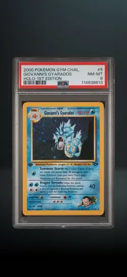 Pokemon Giovanni's Gyarados Gym Challenge 1st Edition Holo PSA 8 5/132 English - Image 1