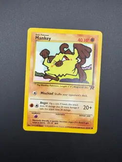 Pokemon Mankey Unlimited Common Team Rocket 61/82 NM - Image 1