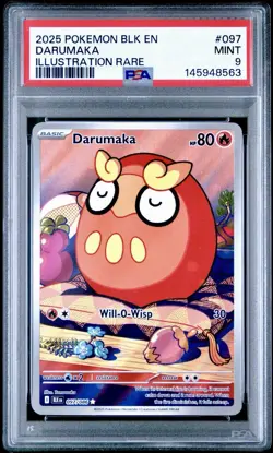2025 Pokemon Black Bolt Darumaka 097/086 PSA 9 - Image 1