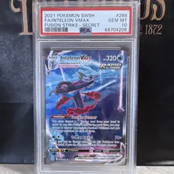 Pokemon Inteleon VMAX Alternate Art Secret Rare PSA 10 Fusion Strike Holo - Image 1