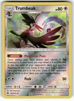 Trumbeak SM - Lost Thunder Uncommon,Reverse Holo Pokemon Lightly played - Image 1