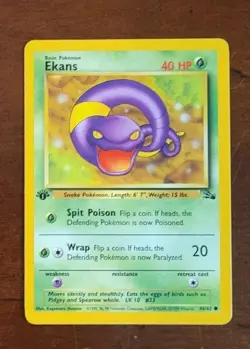 Ekans Fossil 1st Edition Pokemon TCG 46/62 Vintage 151 WOTC Common Card LP FAST - Image 1