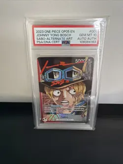 PSA GEM MT 10 Signed One Piece Sabo Alternate Art OP05-001 Johnny Yong Bosch - Image 2