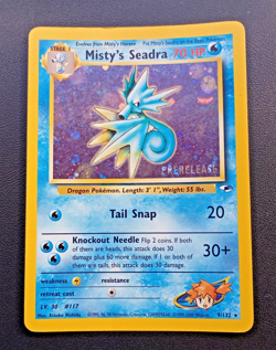 PoKeMoN POKEMON CARD Misty's Seadra Gym Heroes RARE HOLO 9/132 PRERELEASE - Image 4