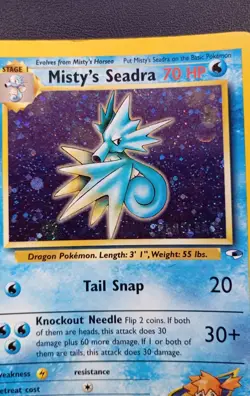 PoKeMoN POKEMON CARD Misty's Seadra Gym Heroes RARE HOLO 9/132 PRERELEASE - Image 5
