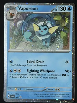 SWIRL Vaporeon 168 Promo Pokemon Card Scarlet Violet 🌀 Swirl Black Star NM - Image 1