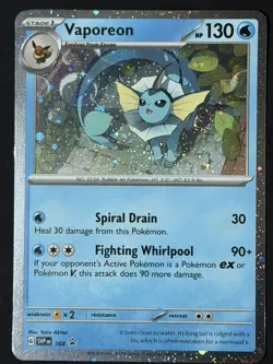 SWIRL Vaporeon 168 Promo Pokemon Card Scarlet Violet 🌀 Swirl Black Star NM - Image 2