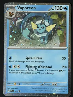 SWIRL Vaporeon 168 Promo Pokemon Card Scarlet Violet 🌀 Swirl Black Star NM - Image 3