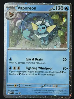 SWIRL Vaporeon 168 Promo Pokemon Card Scarlet Violet 🌀 Swirl Black Star NM - Image 4