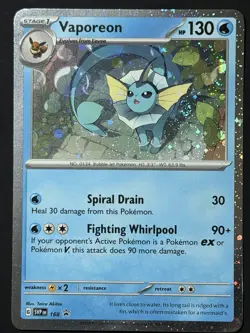 SWIRL Vaporeon 168 Promo Pokemon Card Scarlet Violet 🌀 Swirl Black Star NM - Image 5