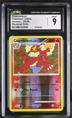 CGC 9 MINT Charmeleon 2009 Arceus 35/99 Reverse Holo Pokemon Card - Image 1