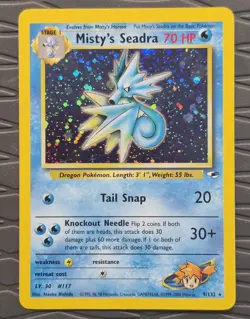 Pokemon Misty's Seadra 9/132 Gym Heroes Holo Rare Pokemon Card VLP - Image 1