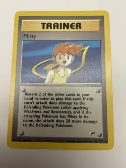Misty 102/132 VLP / NM - RARE Gym Heroes Pokemon Card Unlimited - Image 1