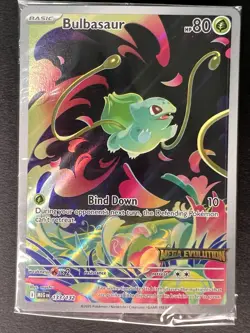 Bulbasaur - (Mega Evolution Stamped) 133/132 Misc. Cards & Products Holo-SEALED - Image 1