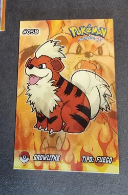 GROWLITHE X ARCANINE - POKEMON RARE 3D EVOLUTION CCG HOLO CARD - Image 1