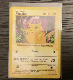 Pikachu Yellow Cheeks Shadowless 58/102 Base Set Pokemon TCG LP - Image 1