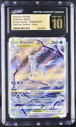 2023 Pokemon SWSH Crown Zenith Glaceon VSTAR #GG40 CGC 10 Pristine - Image 1