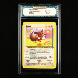 TQG 8.5 NM-MT+ 1999 Pokemon ENG Eevee #51/64 C - Image 1