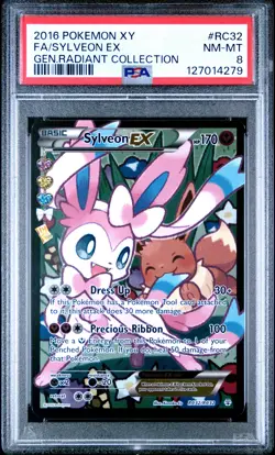 2016 POKEMON XY GENERATIONS RADIANT COLL #RC32 FULL ART/SYLVEON EX PSA 8 - Image 1