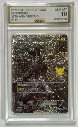 Zekrom Full Art 2021 Pokemon Celebrations 25th Anniversary #114 AGS 10 - Image 1