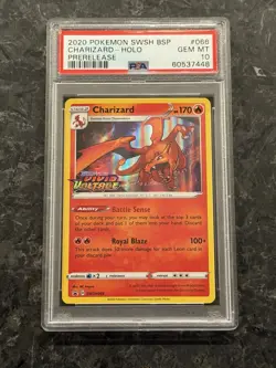 Pokemon Vivid Voltage Charizard Holo Prerelease Black Star Promo SWSH066 PSA 10 - Image 1