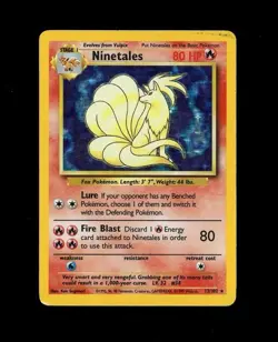 1999 WOTC Pokemon NINETALES HOLO 12/102! PLAYED - Image 1