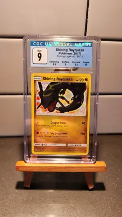 Pokemon TCG Shining Rayquaza Holo Rare Card Shining Legends CGC Graded 9 - Image 1