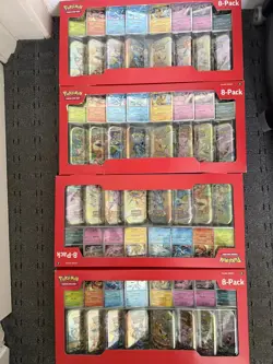 Pokemon TCG Costco Prismatic Evolutions 8-Pack Mini Tins Factory Sealed - Image 5