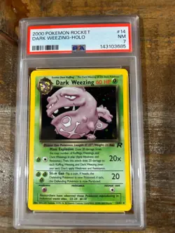 POKEMON 2000 Rocket DARK WEEZING Holo #14 PSA 7 RARE - Image 1