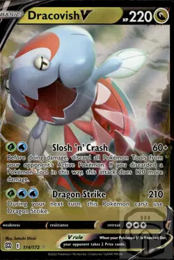 Dracovish V 114/172 Holo Rare V Brilliant Stars Pokemon Holo NM/M - Image 3