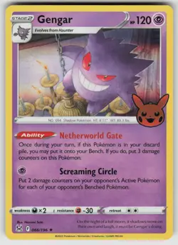 Gengar (2022) 066/196 Holo Trick or Trade BOOster 2023 Pokemon Holo NM - Image 1