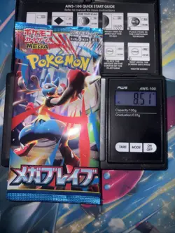 Heavy 8.51g Pokemon Sealed Mega Brave Japanese Booster Pack - Image 1