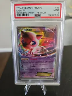 2014 POKEMON WORLD CHAMPIONSHIPS PROMO 46 MEW EX TREVGOR PSA 9 - LOW POP🔥 - Image 1