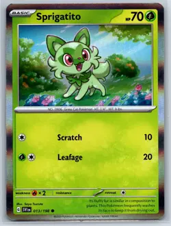 Sprigatito - Paldea Collection Promo SVP 013/198 Mirage Holo Pokemon Card NM - Image 1