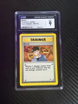 2000 Pokemon Gym Heroes Brock CGC 9 #98 Card - Image 1