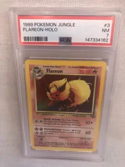 PSA 7 WOTC 1999 Jungle Unlimited Flareon 3/64 Holo Rare Card NM - Image 1