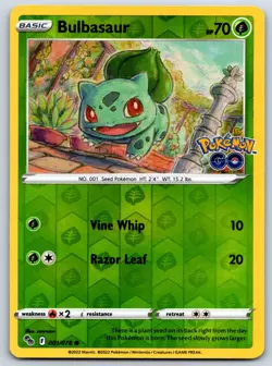 Bulbasaur (Reverse Holo) Pokemon GO 001/078 Pokemon Card NM - Image 1