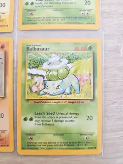 1999 Pokemon Cards Lot Of 4 Base Set Pikachu Bulbasaur Metapod Sandshrew Vintage - Image 5