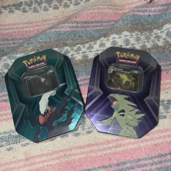 Full case (6) Pokemon Trading Card Game Tin 3 Tyranitar & 3 Darkrai Metal Teal - Image 2