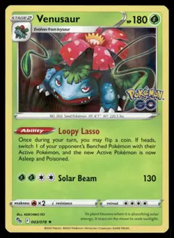 Pokemon Cards Venusaur 003/078 Pokemon GO Holo Rare NM - Image 1