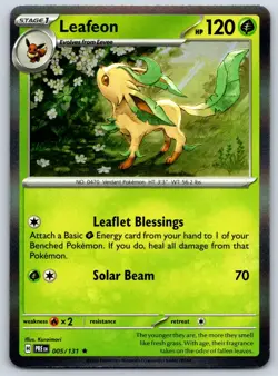 Leafeon (Holo) Prismatic Evolutions 005/131 Rare Pokemon Card NM - Image 1